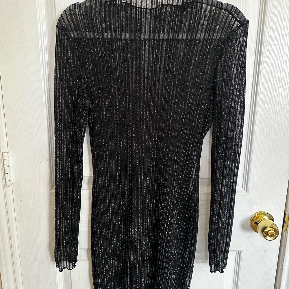 Chic Black Sheer Mini Dress